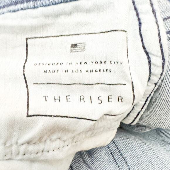 AYR The Riser Neon Jupiter Raw Hem Denim Jeans Medium Wash Size 28 x 28 - Picture 9 of 10